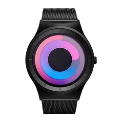 SINOBI Creative Men Women's Quartz Watch Mesh Strap Black Sports Wristwatches Geneva Fashion Watches Relogio Feminino Waterproof