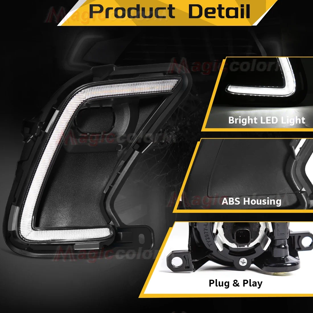 For Toyota Grand Highlander 2024 2025 LED Daytime Running Lights DRL LED Fog Lamps Front Bumper Headlights Turn Signal Daylights