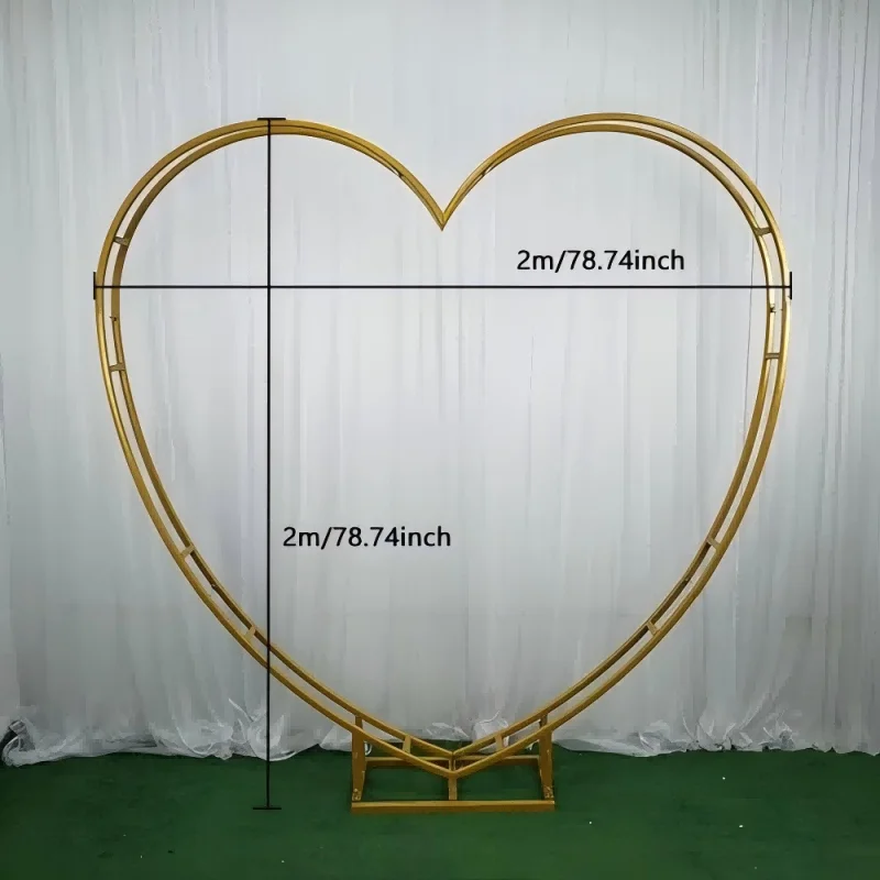 1PC 2mx2m Newest Wedding Backdrop Decoration, Wrought Iron Heart Shape Creative Arch Frame, Christmas Party Stage Set