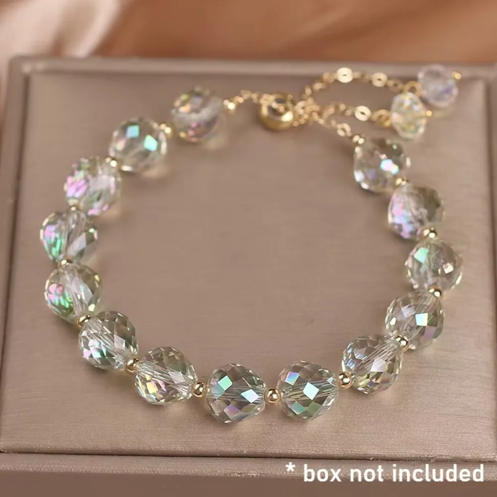 

Fashionable Shiny Crystal Crystal Bracelet Elasticity Rope Stone Beads Woven Bracelet Crystal Stone Beads Bracelet For Women