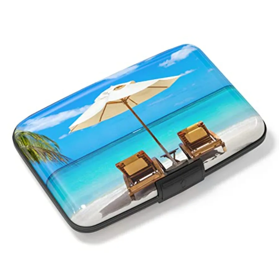 

Credit Card Holder, Mini Aluminum Card Wallet RFID Blocking Slim Metal Hard Card Case for Women Men