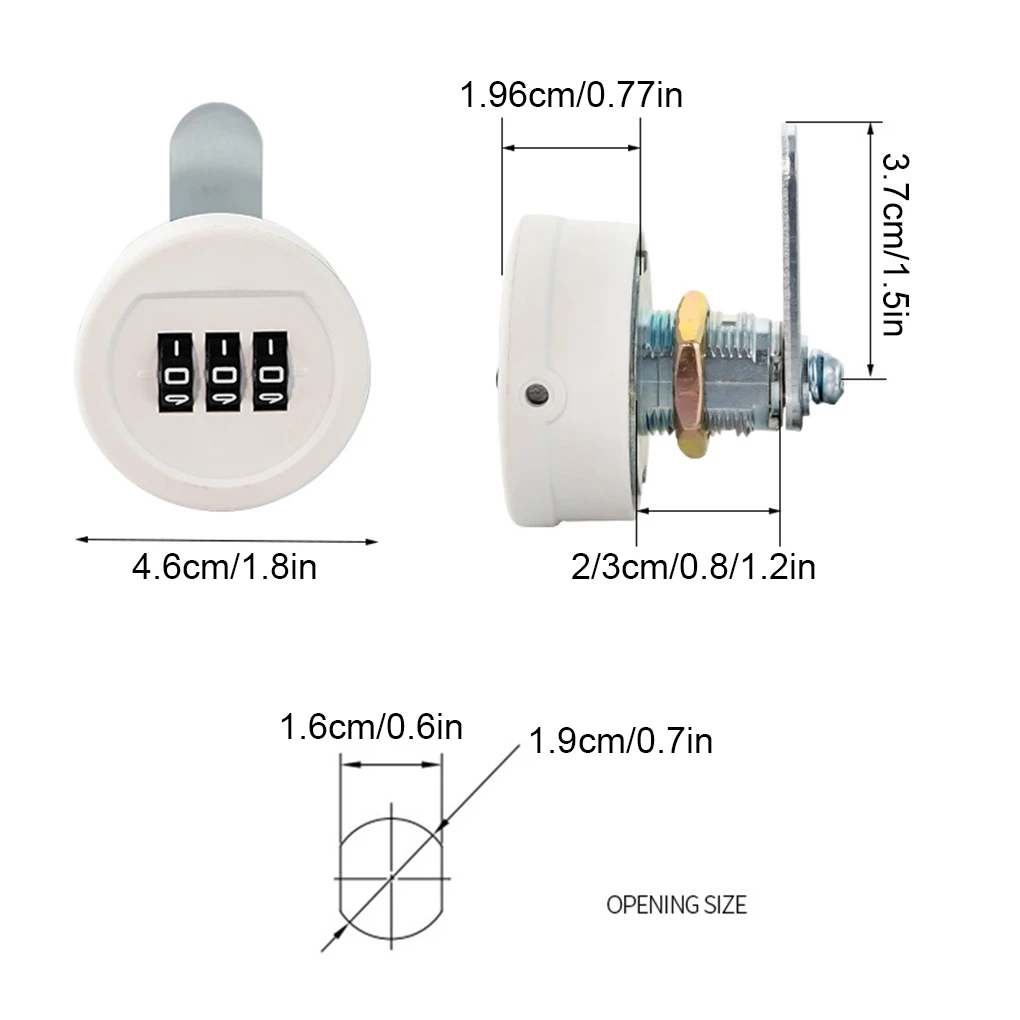 قفل خزانة موثوق، حل أمان طويل الأمد 2 · سهل التركيب، قفل درج، قفل صندوق البريد، 30 مم، أسود