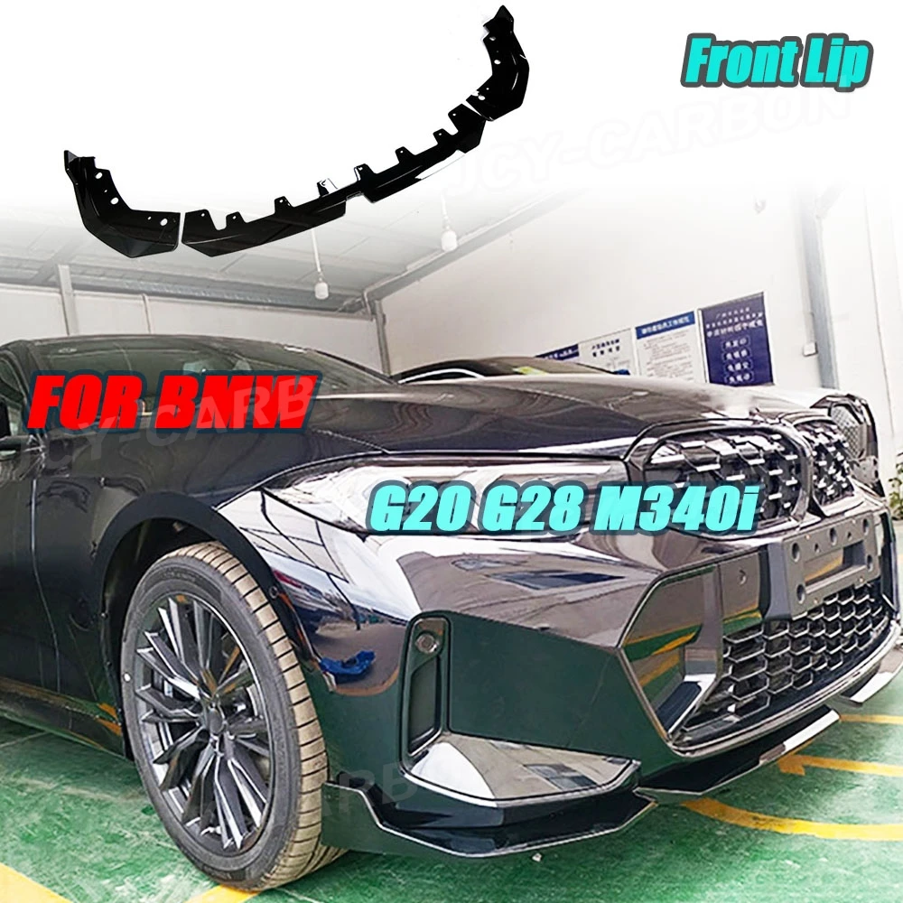 

3 шт./компл. передний спойлер из АБС-пластика для BMW G20 G28 M340i 2023 + головной бампер, защита для подбородка, крышка бампера, удлинение переднего бампера CarStyling