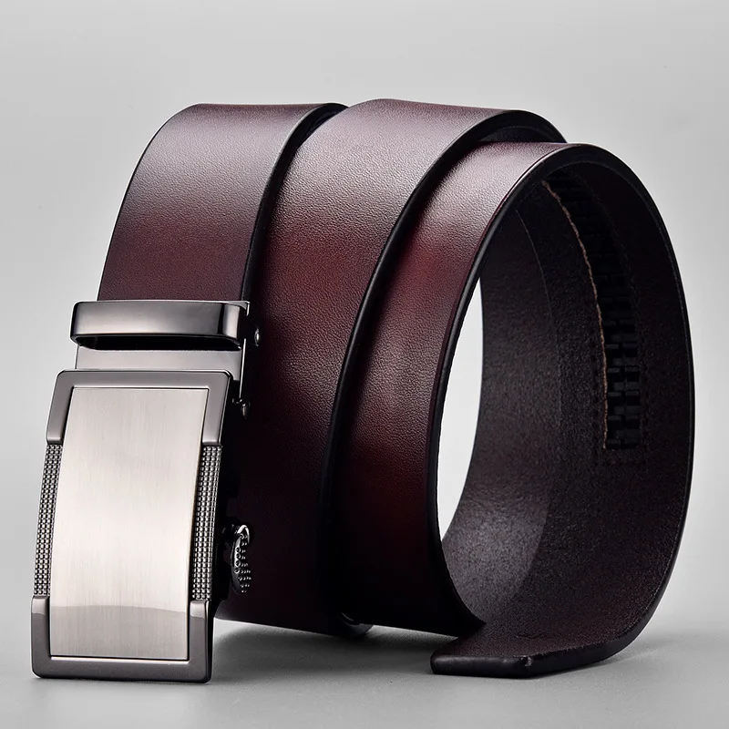 Business Belts for Men Famous Brand Luxury Quality Genuine Leather Belt Male Metal Automatic Buckle Waist Straps for Jeans 2024