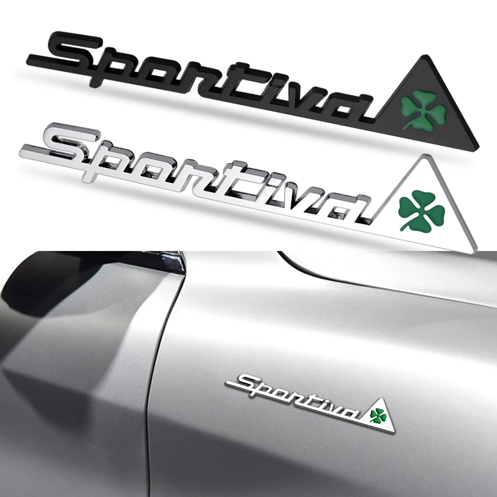 3D Metal Car Stickers Side Decals Trunk Badge SPORTIVA Logo for Alfa Romeo 159 Sportwagon Giulietta Mito GT 156 147 Stelvio 166