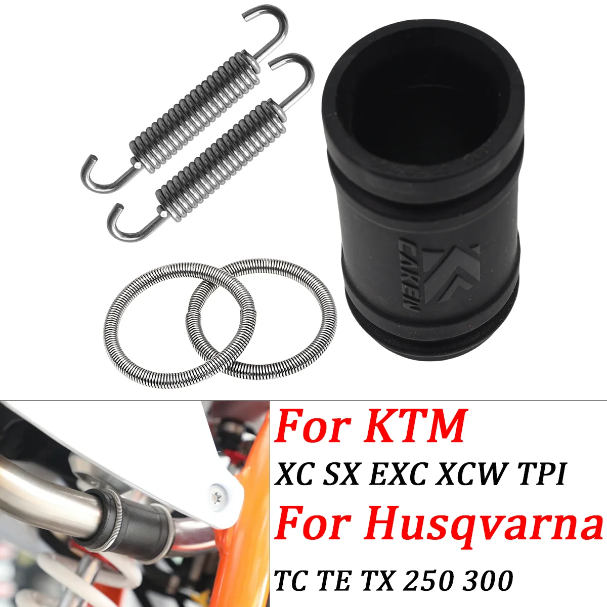 

Motorcycle Exhaust Exhaust Coupler Tailpipe Rubber Seal Cover Kit For KTM 250 300 SX XC EXC XCW TPi Husqvarna 2017-2023