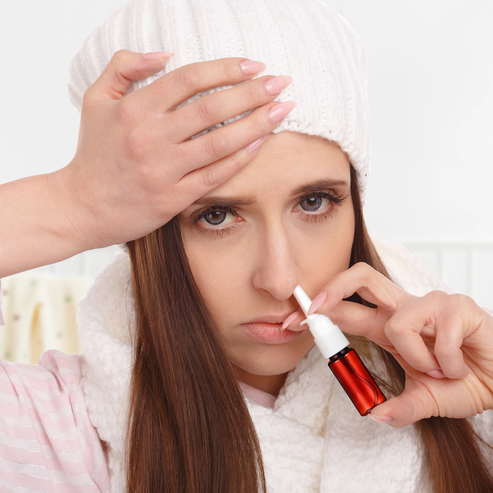 10pcs 15Ml Nasal Spray Bottle Refillable Portable Mini Plastic Spray Bottles For Travel Outdoor Fine Mist Empty Transparent Pet