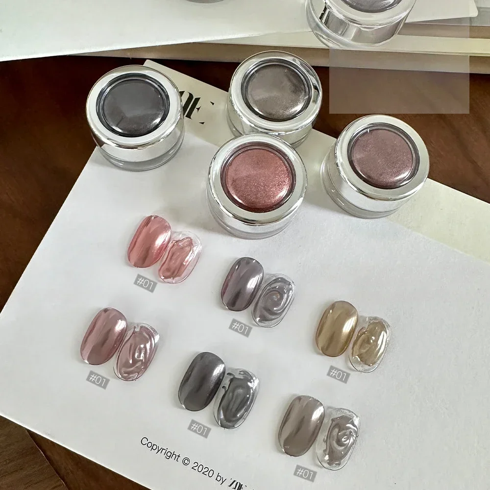 6Pcs Chrome Nail Powder Metallic Mirror Glitter Effect Holographic Metallic Chrome Powder for Nails Rose Gold Chrome Nail Powder