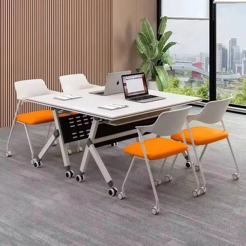 

Free Folding Storage With Office Fillet Desks Treatment Bold Table Legs Silent Universal Wheel Spliceable Mesa Computador Table