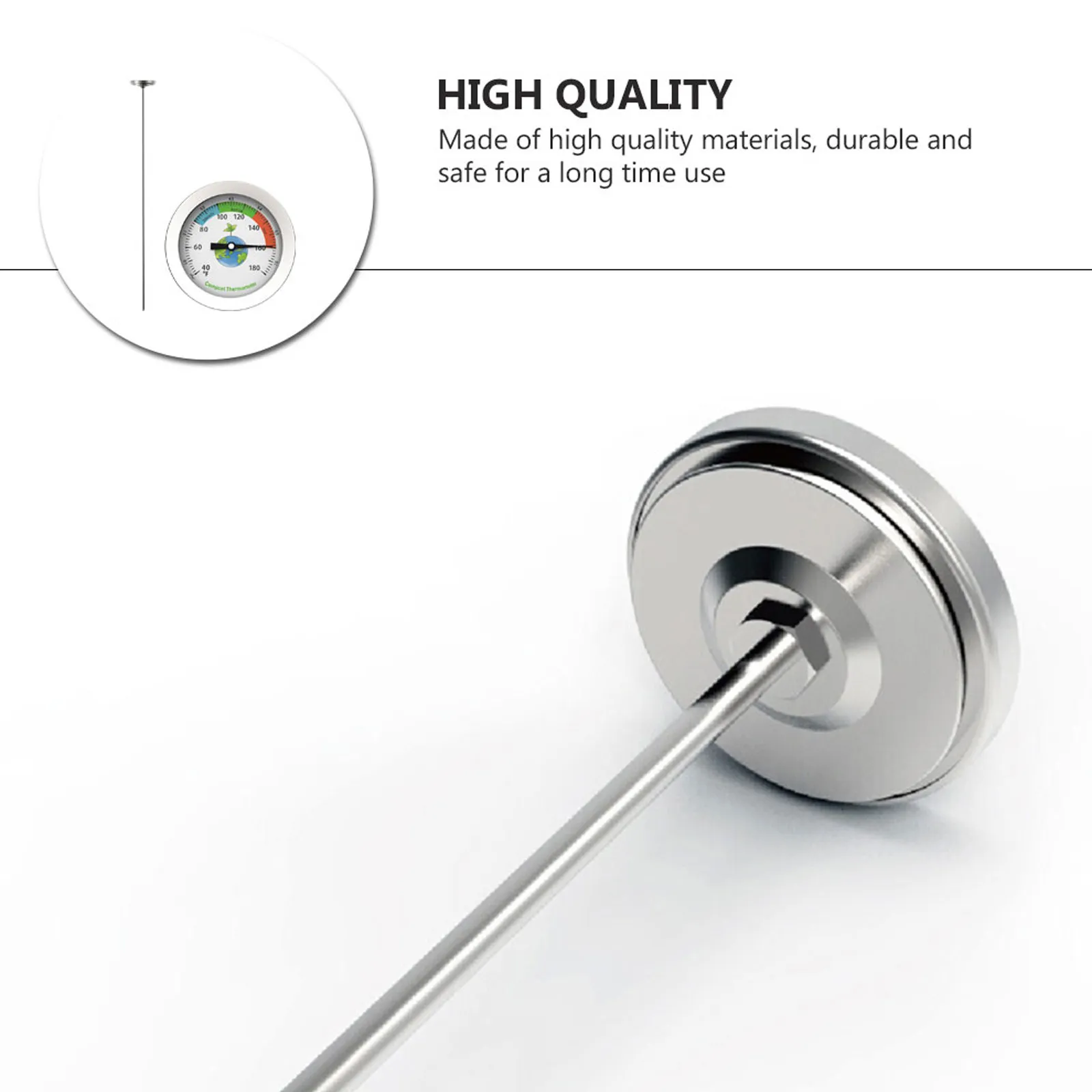 Compost Thermometer Waterproof Soil Temperature Gauge Long Probe for Garden Greenhouse Flower Pots