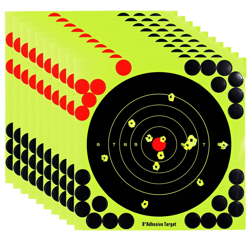 5-50pcs Round Target Pasters Splatter Target Paper Reactive Shooting Train 8 inch Self Adhesive Stickers Hunting Dots Gun Rifles