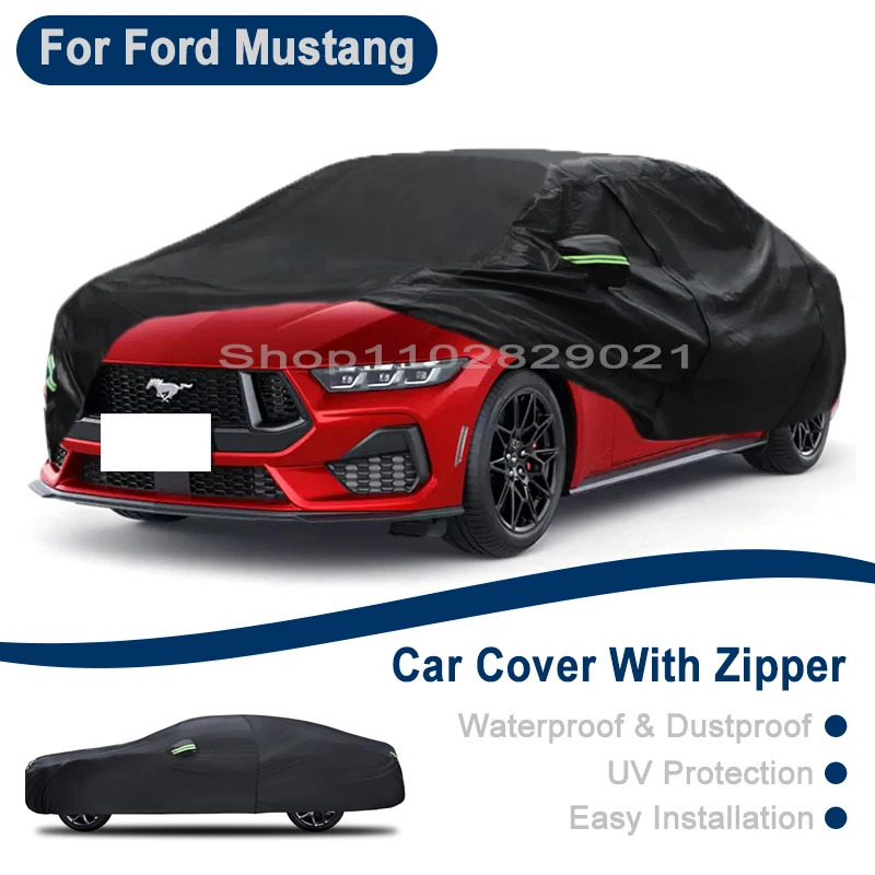 

Водонепроницаемый чехол для автомобиля Ford Mustang с боковой молнией, защита от солнца и пыли