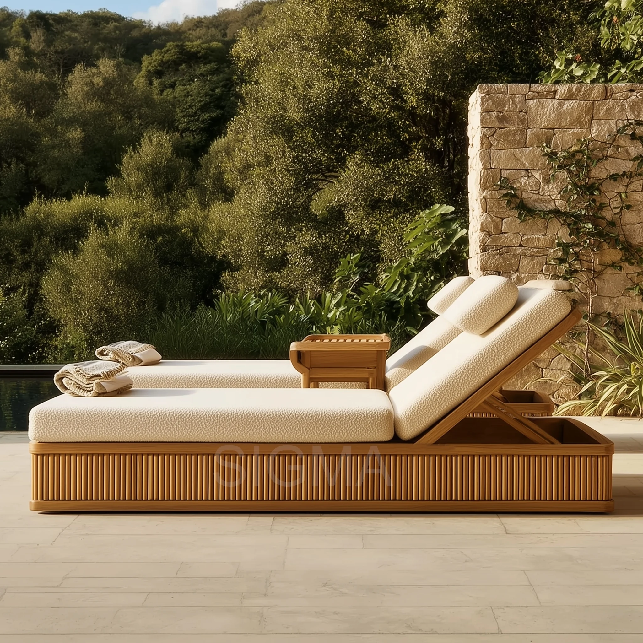 # Luxury Teak Outdoor Furniture Set Patio Garden Sofas Solid Wood Outdoor Sofa Set Use Garden