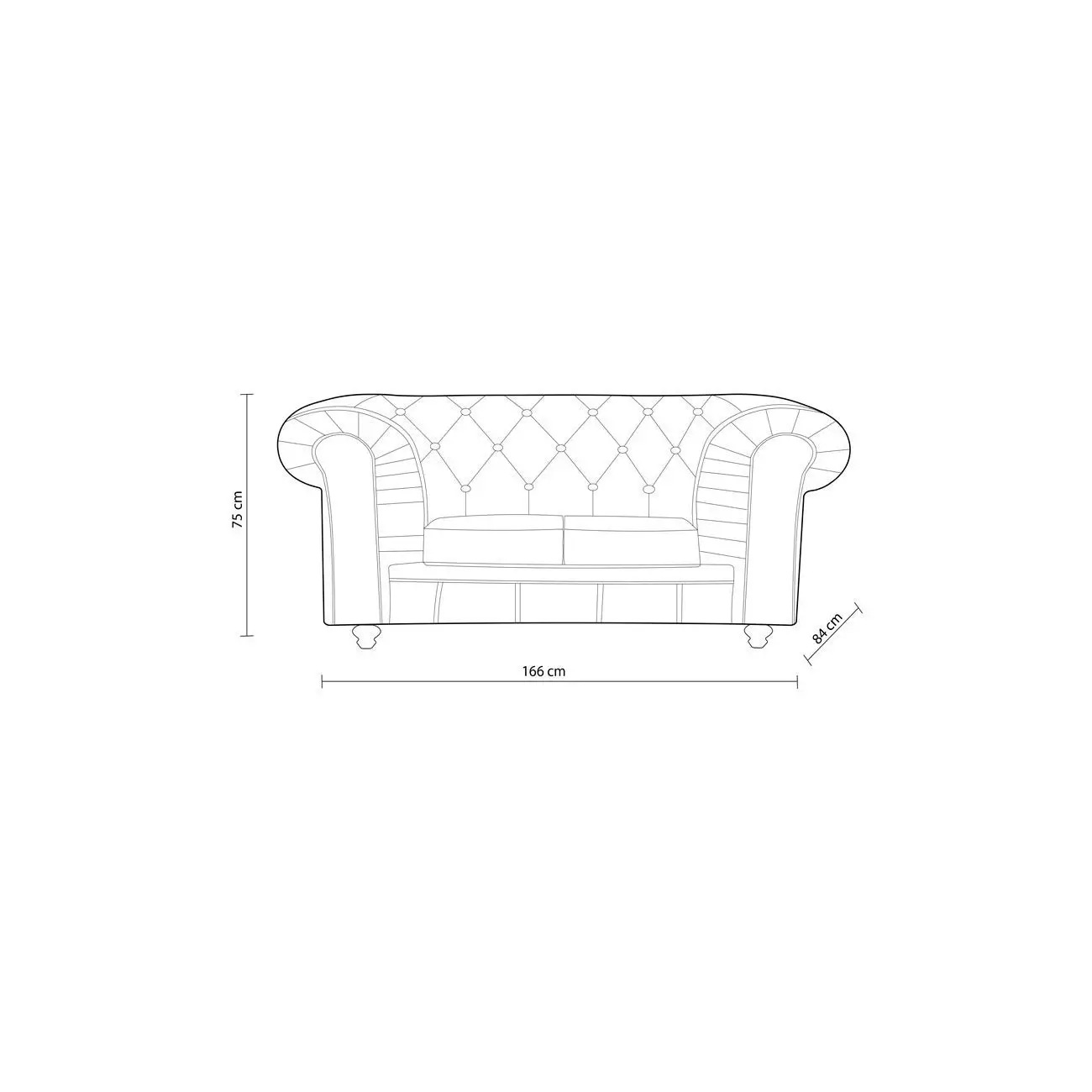 2 Seat Artificial Leather Bedroom Sofa Home Furniture, Home Furniture, Civil Furniture