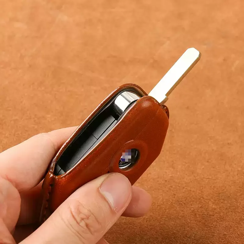 For BMW R1250GS ADV C400 750GT F850 Motorcycle PU Leather Key Cover Case Handmade Keychain Key Protection Shell Accessories