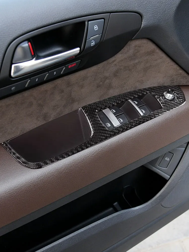 

7pcs Car Inner Window Switch Button Panel Decorative Sticker Interior Modification Accessories Frame Trim For Audi Q7 2007-2015