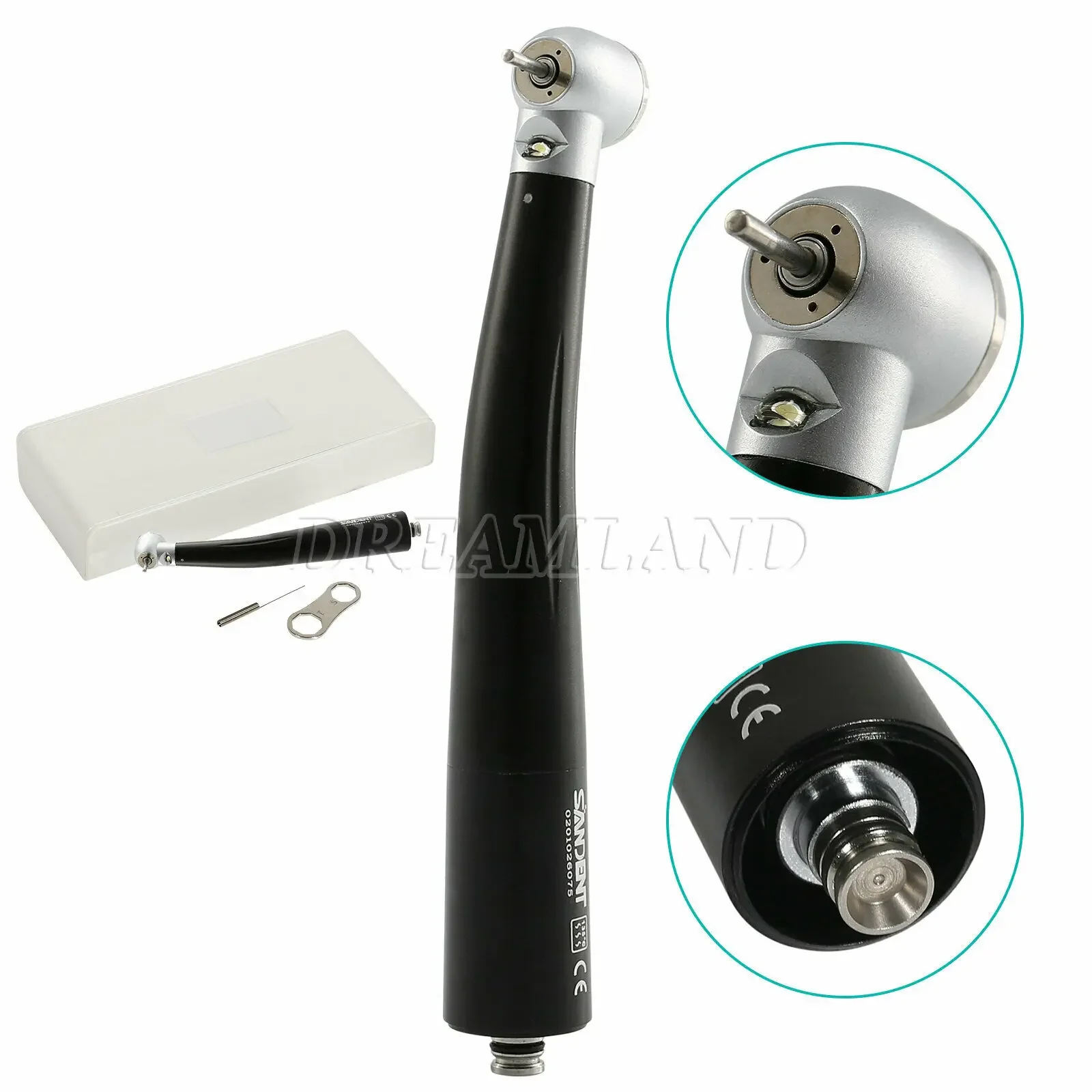 3PCS Dental LED E-generator Light High Speed Handpiece Push Button Turbine Fit NSK 4 Hole Quick Coupler