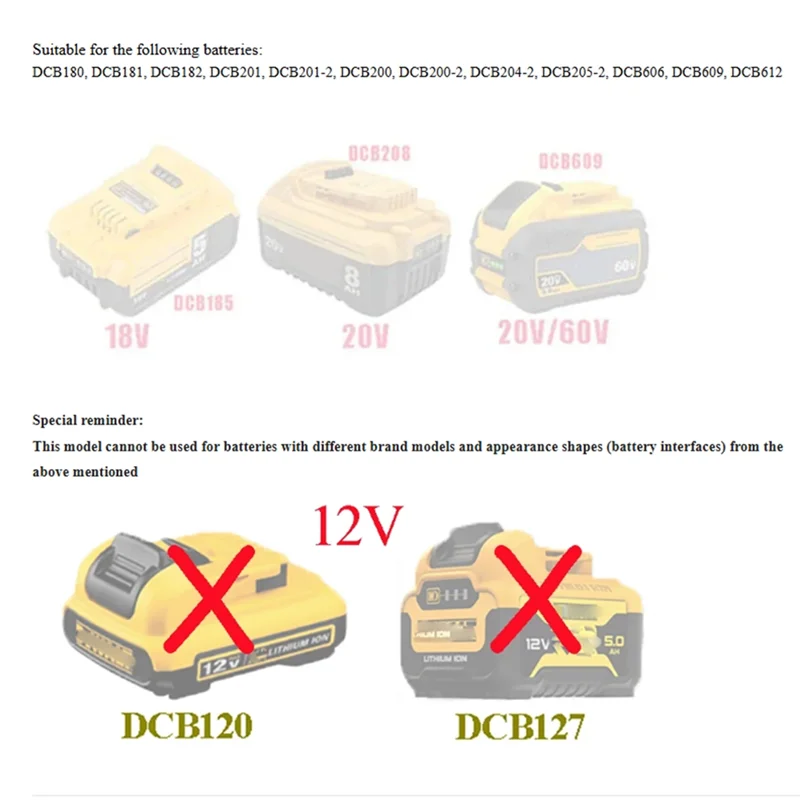 

BYBS-18 Beads LED Work Light Torch Flashlight Lantern For 18V 20V Li- Battery DCB183 Camping Emergency Lighting
