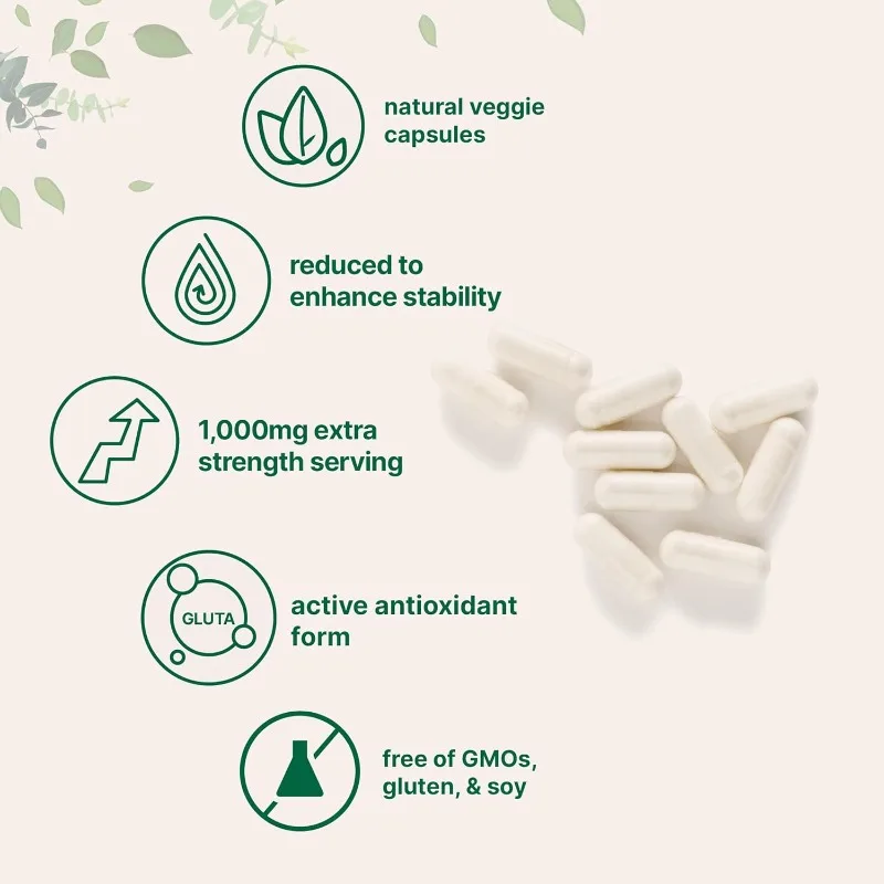 Trace component glutathione 1000mg Active antioxidant Liver and immune health support 60 capsules
