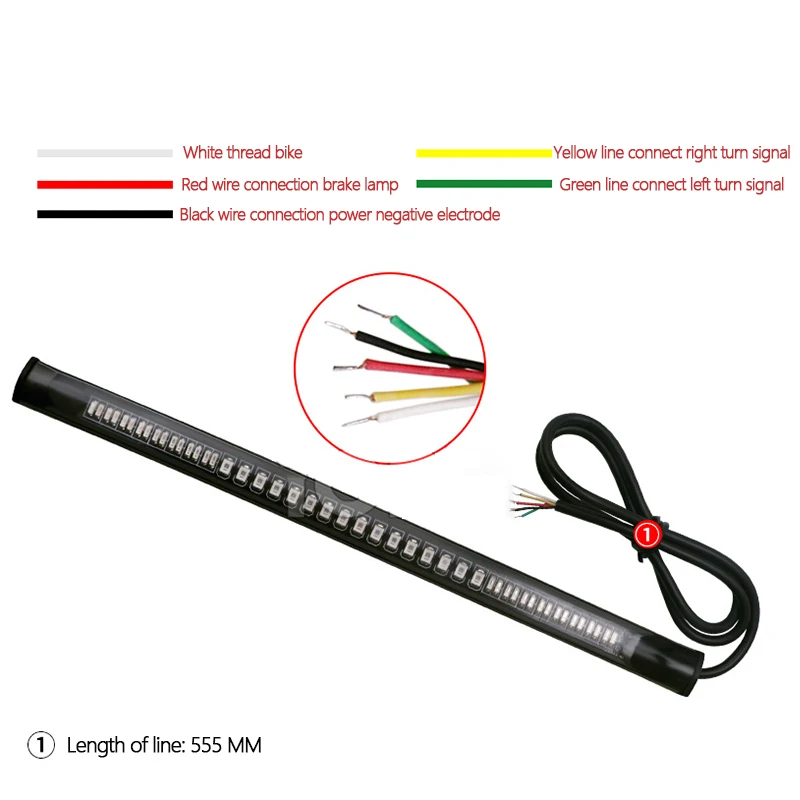 

Мотоциклетная задняя фонарь с гибкой полосой, Задний сигнал поворота, задний тормоз, фонарь, двойной тормоз 3528SMD 3014SMD