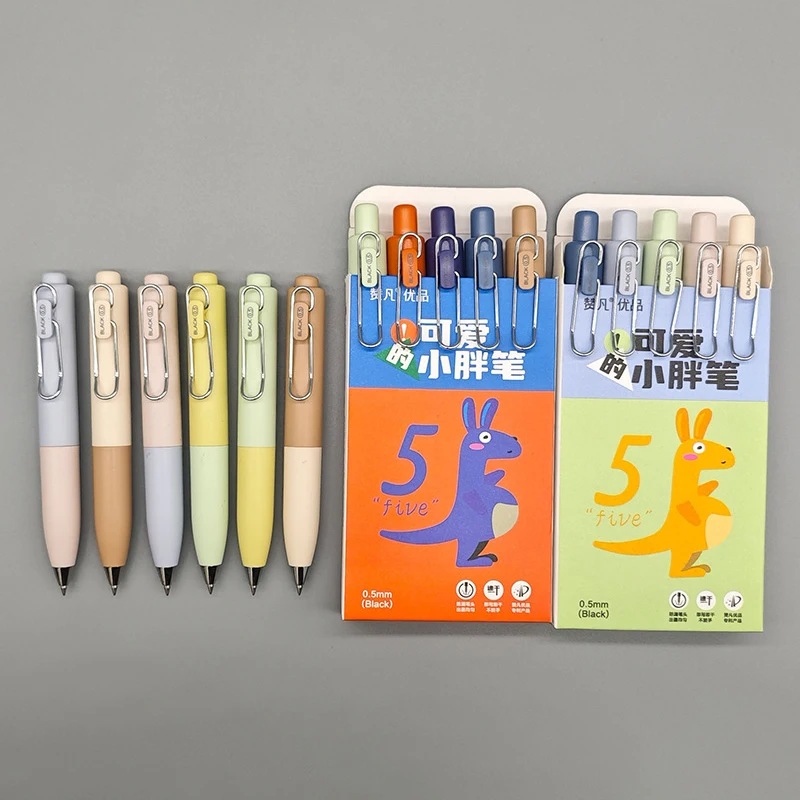 5 Teile/satz Tragbare Mini 0,5mm Kern Kurze Tasche Stift Neutral Stift Nette Carbon Stift Langlebig Kugel Spitze Stift Studenten schule Liefert – Detail 3