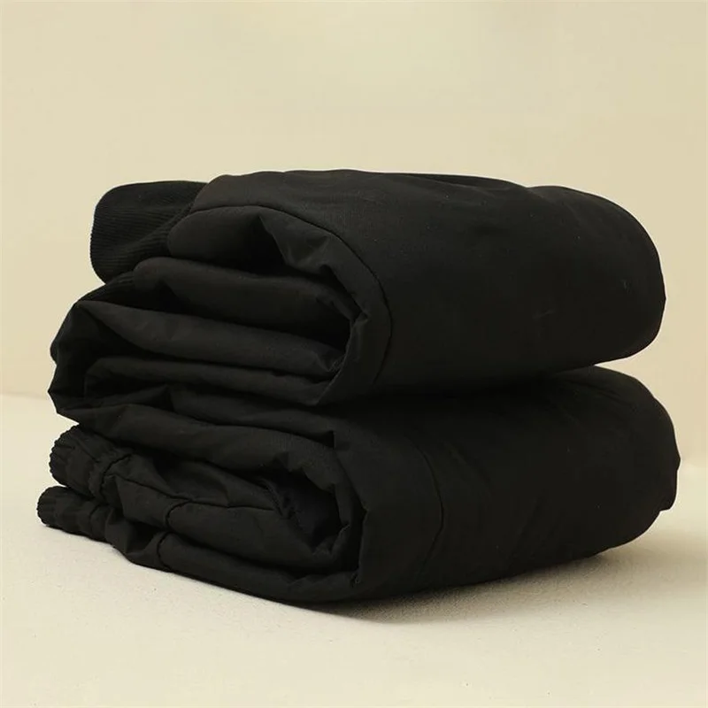 Women's Autumn Winter New High Waist Down Cotton Pants Fashion Simple Solid Large Size Thickened Loose Casual Slimming Pants