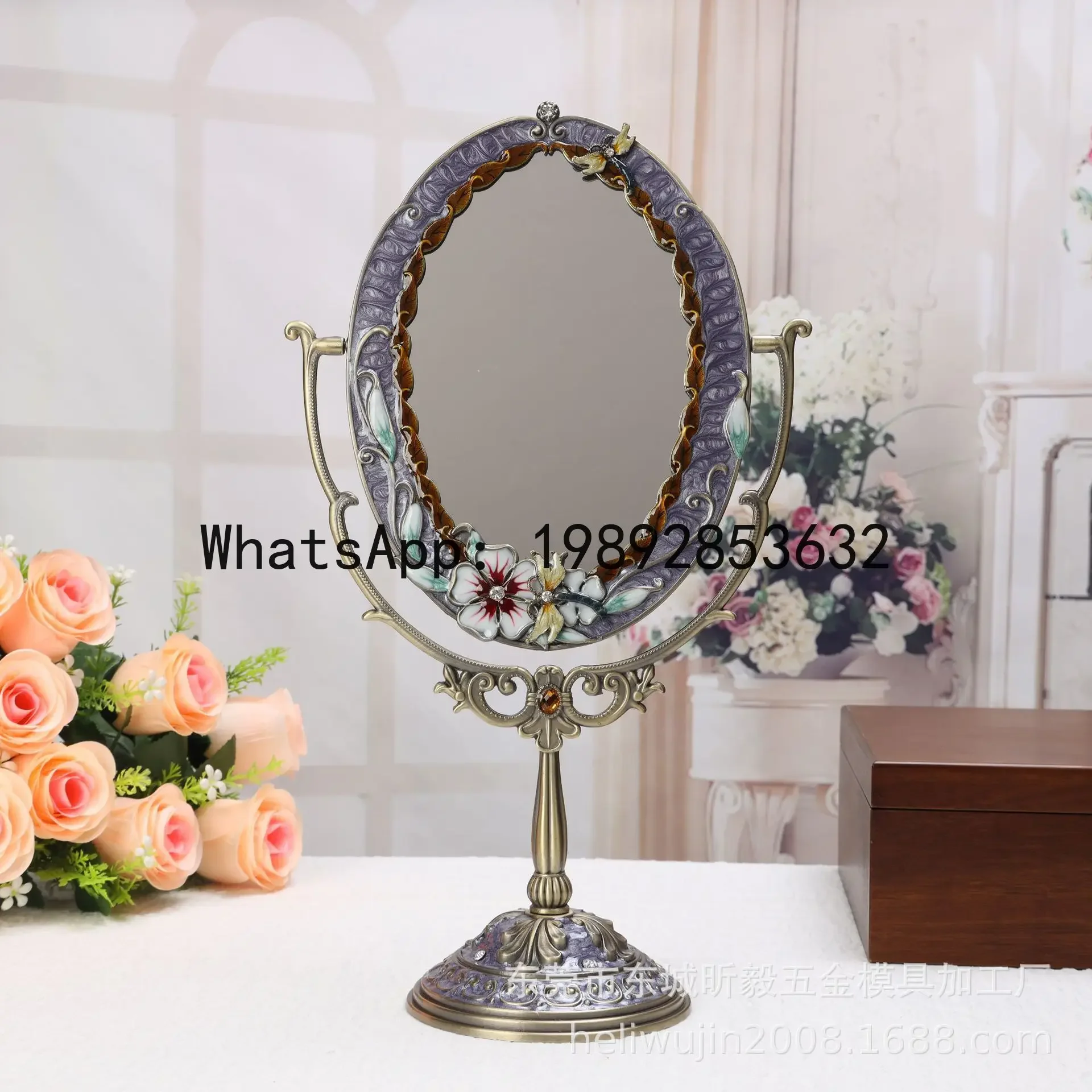 

JZ wholesale metal table mirror, enamel color table mirror high definition lens