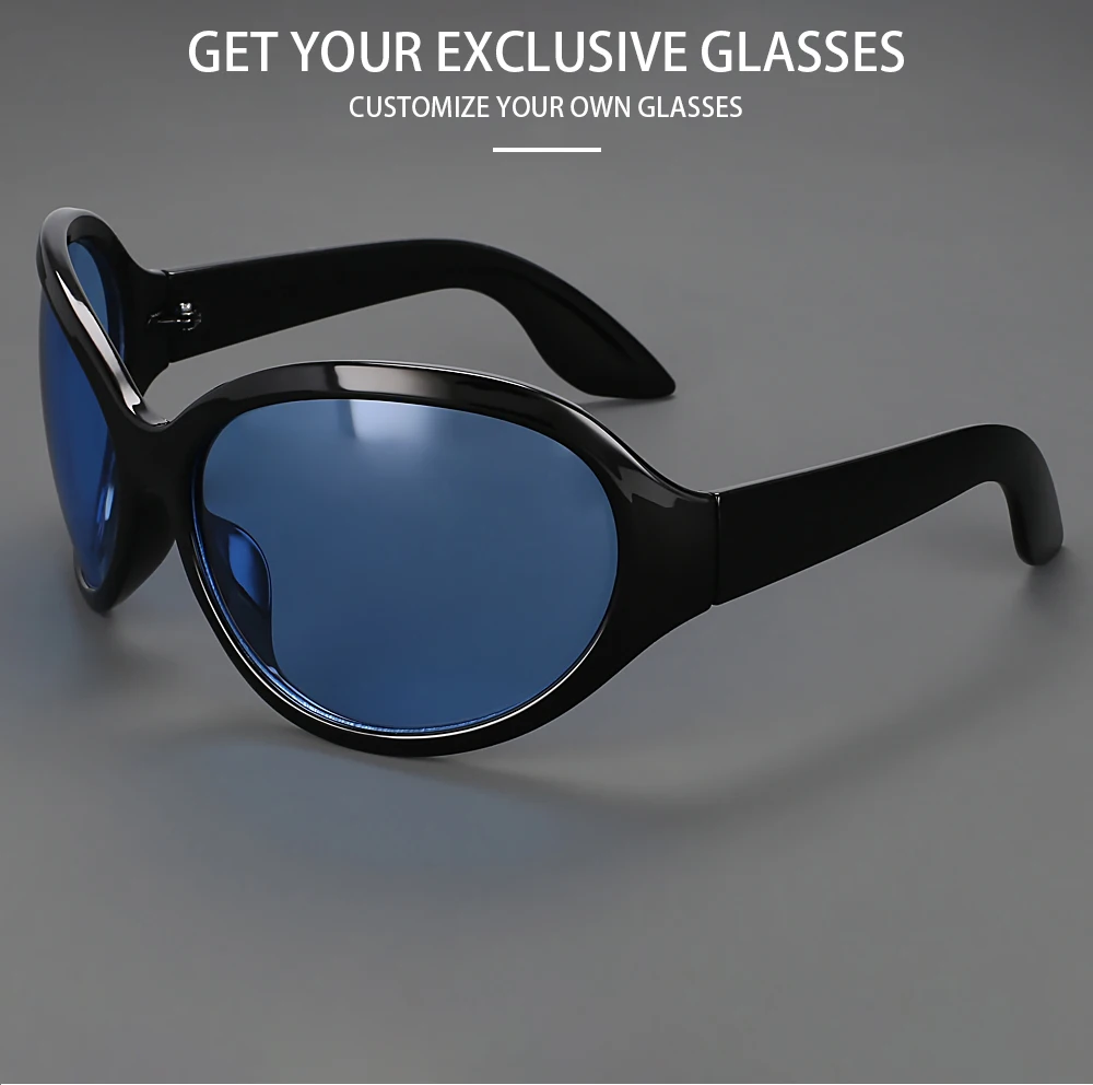 55806 Übergroße Luxus-Herren-Sonnenbrille, die Sonnenbrille für Männer und Frauen fahren, Markendesigner, männlich, Vintage, schwarz, ovale Sonnenbrille – Detail 2