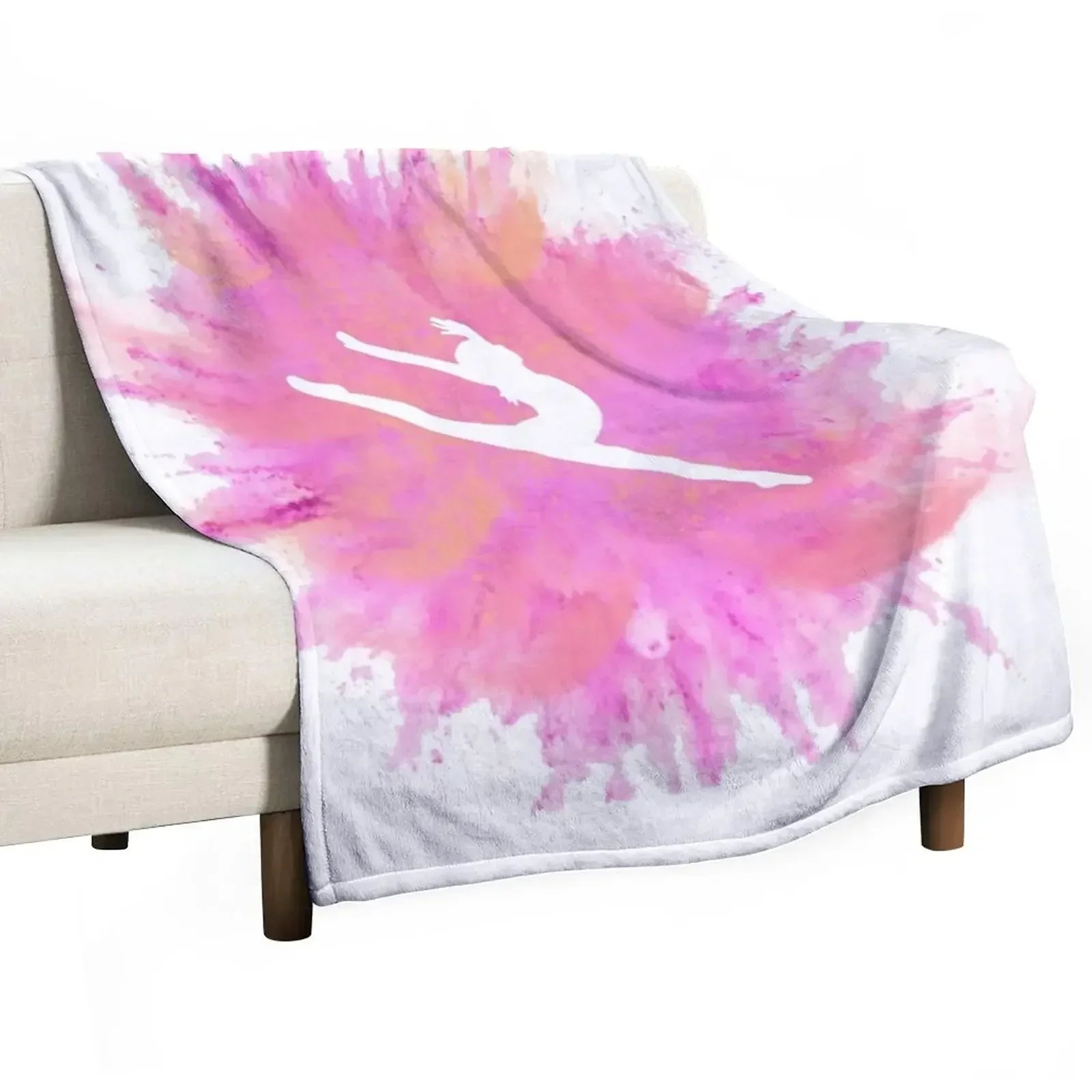 

Pink Explosion Gymnastics Silhouette Throw Blanket Thin Sofa Throw Blankets