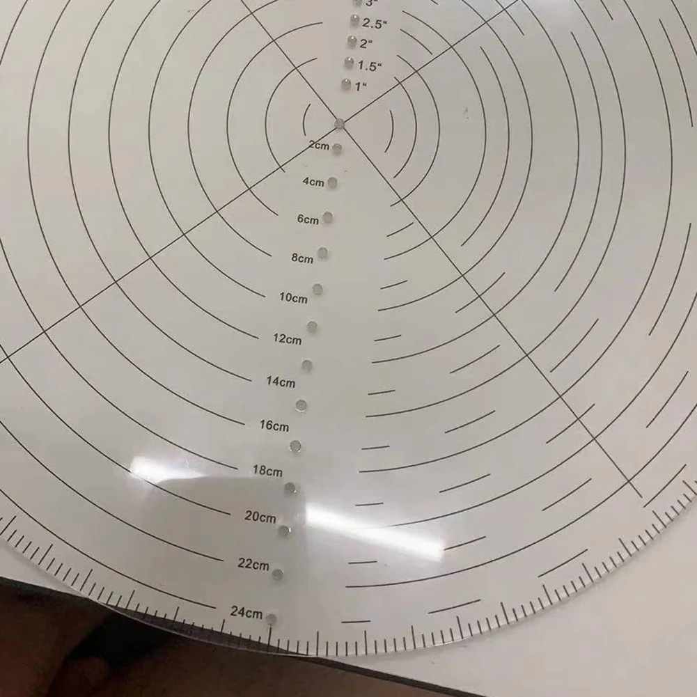 بوصلة مكتشف مركزية مستديرة مقاس 10 بوصة أداة مكتشف مركزية على شكل دائرة من الأكريليك الشفاف لدوائر رسم النجارة-ABNJ #1