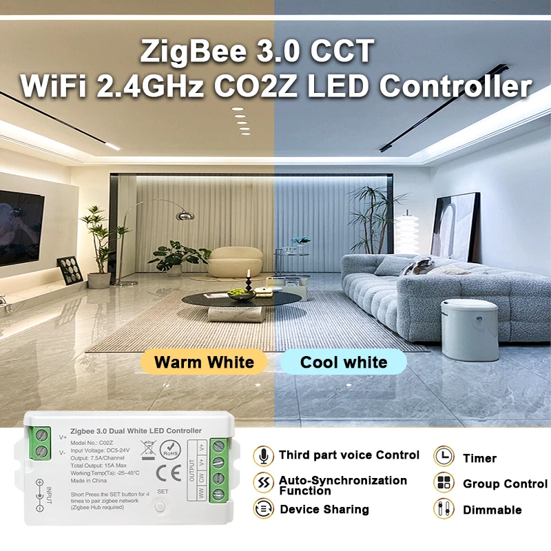 Zigbee 3.0 WiFi LED Controller Einfarbig RGB CCT RGBW LED Streifen Tuya Gateway Hue Bridge Smart Things Sprachsteuerung DC5V-24V