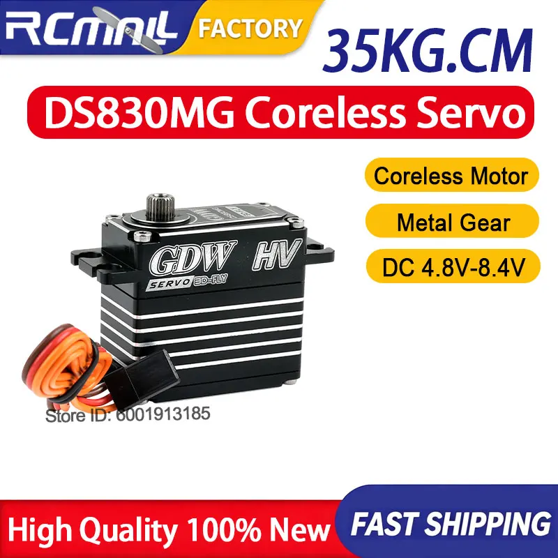 DS830MG 35KG High Torque Digital Servo Coreless Motor Steel Gear 4.8V-8.4V for RC Car Fixed Wing Turbojet Drone Robot DIY Toy