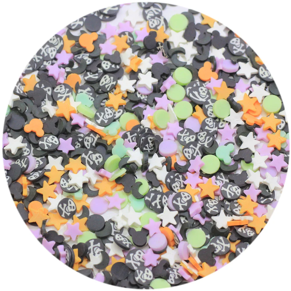 

Wholesale Mini Pretty Mixed Stars Round Slices Bone Beads Colorful Kids Boys DIY Stickers Clay Soft Beads