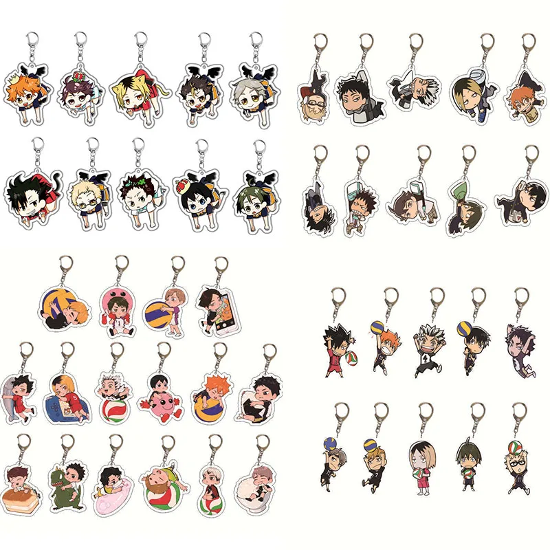 

4-16pcs Haikyuu!! Keychain Cosplay Volleyball Boy Key Chain Hinata Shoyo Kageyama Tobio Cartoon Figures Keyring Pendant Jewelry