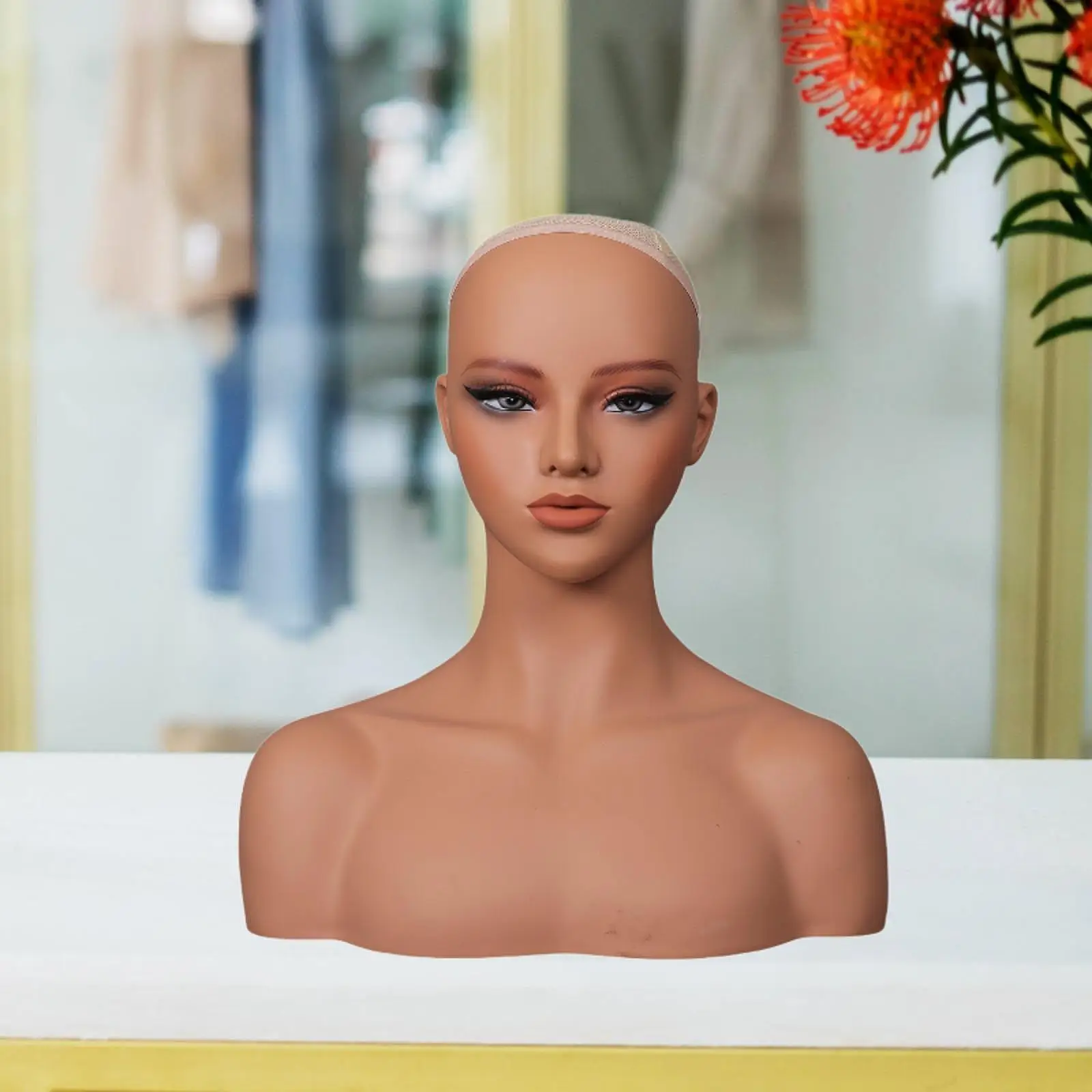 

Mannequin Head Wig Showing Stand Double Shoulder Multifunctional Female