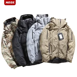Men Winter Windproof Snow Warm Down Jacket Loose Thicken Comfortable Casual Hooded Coat Outdoor Climbing Hiking Hunting Jackets