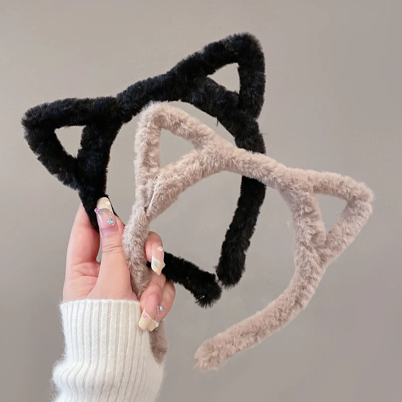 Plush Cat Ear Lolita Headbands Girls Cartoon Furry Hair Bands Hoop Women Cosplay Costume Party Headwear Korean Hair Accessories