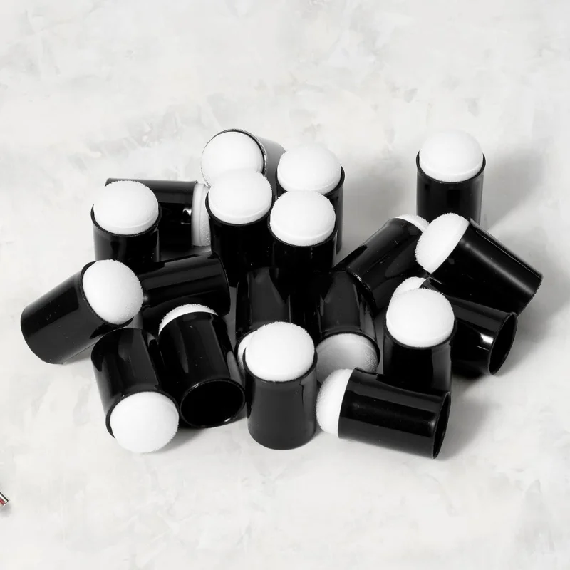 مجموعة إسفنجة إصبع حرفية مكونة من 20 قطعة، أدوات طلاء فرشاة إسفنجية لطلاء الوجه، وصنع البطاقات، والختم، والحبر، DIY