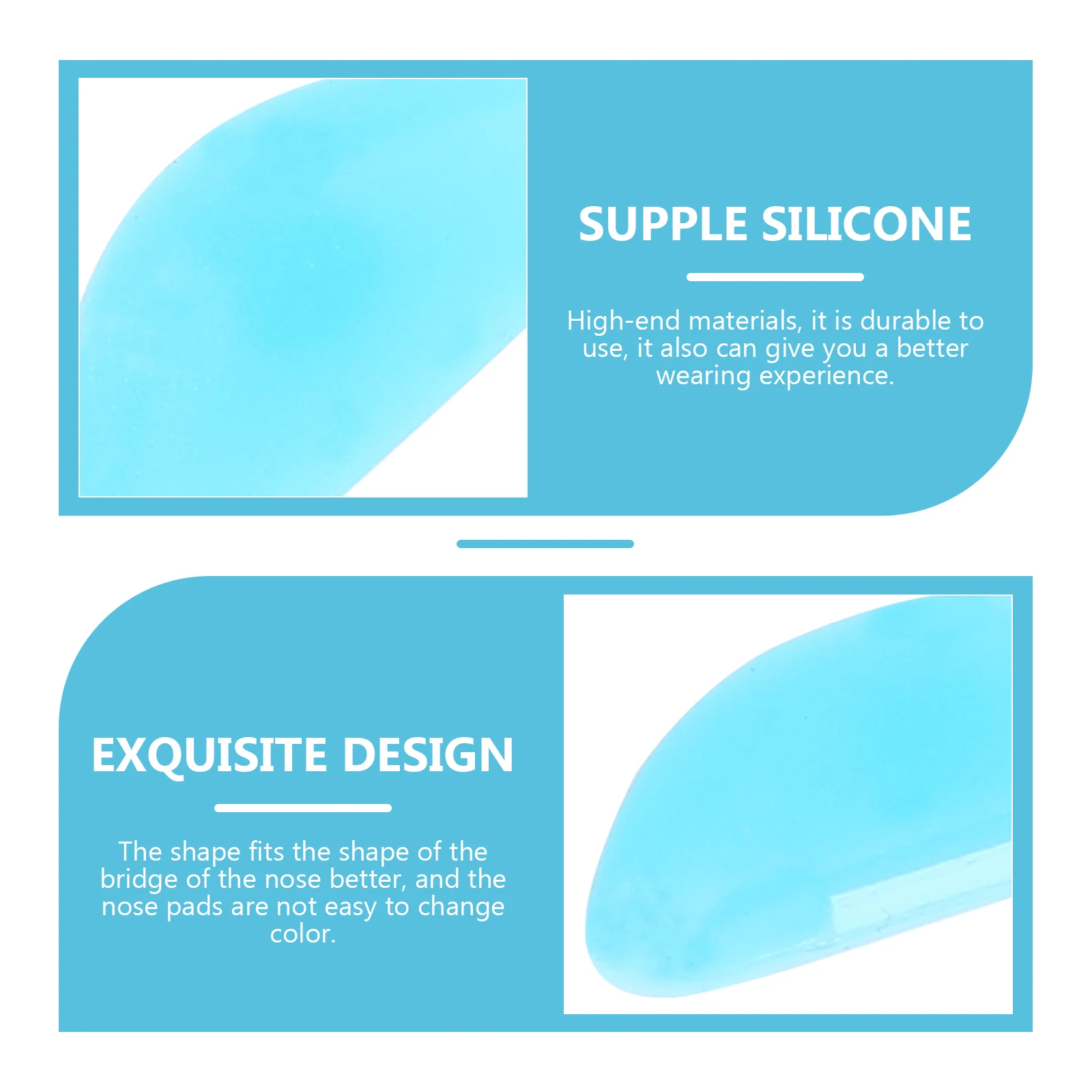 

10 Pairs Glasses Nose Pads Buckle Soft Silicone Anti Slip Blue Cushion Replacement Eyeglasses Comfortable Sunglasses