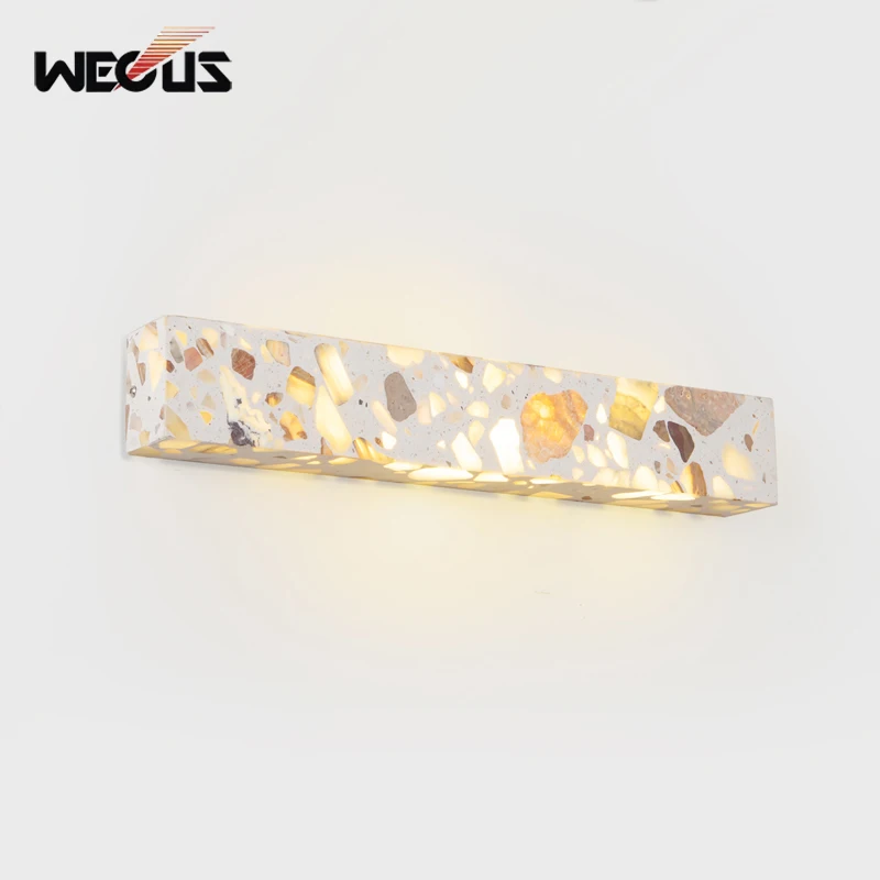 Nordic Wabi Sabi Translucent Stone Wall Lamp Vintage Creative Guest Room Bedside Accent Light Background Wall Lamp Balcony Light