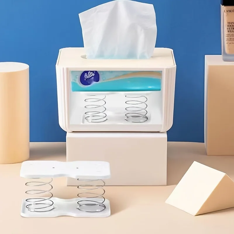 Tissue Box Tissue Dispenser Spring Automatic Lift Spring Loaded Tissue Box Office Home Kitchen Toilet Bracket Kitchen Organizer