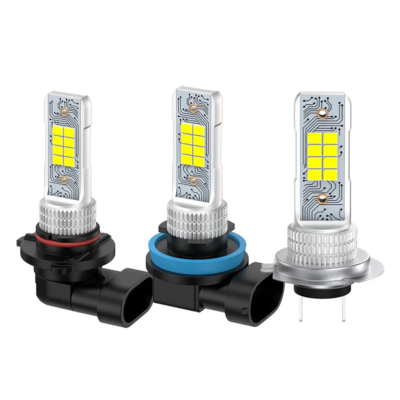 

2pcs Car Fog Light Headlight Bulbs H8 H11 H7 Led 9005 9006 9012 16SMD 6000K 1:1 White Auto Fog Lamp Day Running Light 12V 24V