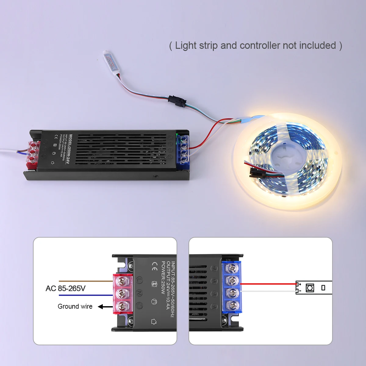 Aluminum DC 12V 24V LED Transformer AC 110V 220V  Power Supply Adapter LED Lights Driver Switching Power Supplies 60W 150W 250W
