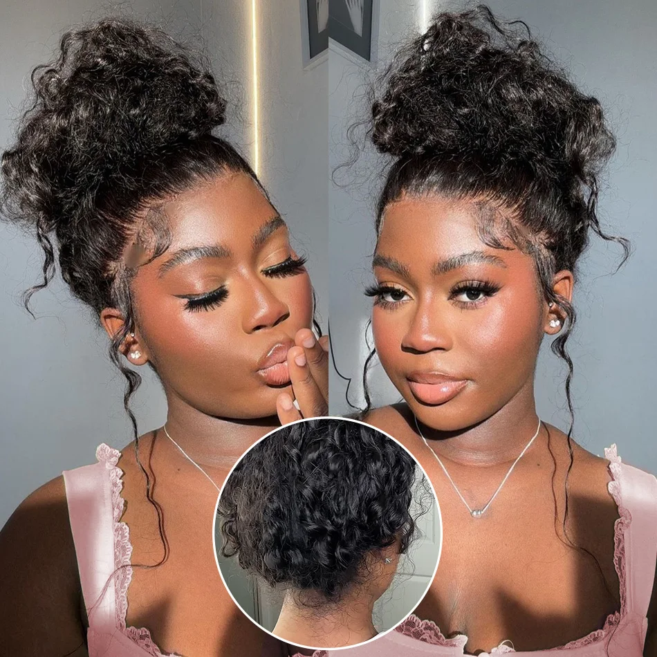 موجة المياه العميقة شعر مستعار أمامي 360 شعر الإنسان كامل الدنتلة شعر مستعار مجعد الباروكات 13X4 Hd شعر مستعار الدانتيل 220 الكثافة خصلات الشعر المستعار البرازيلي 30 40 بوصة