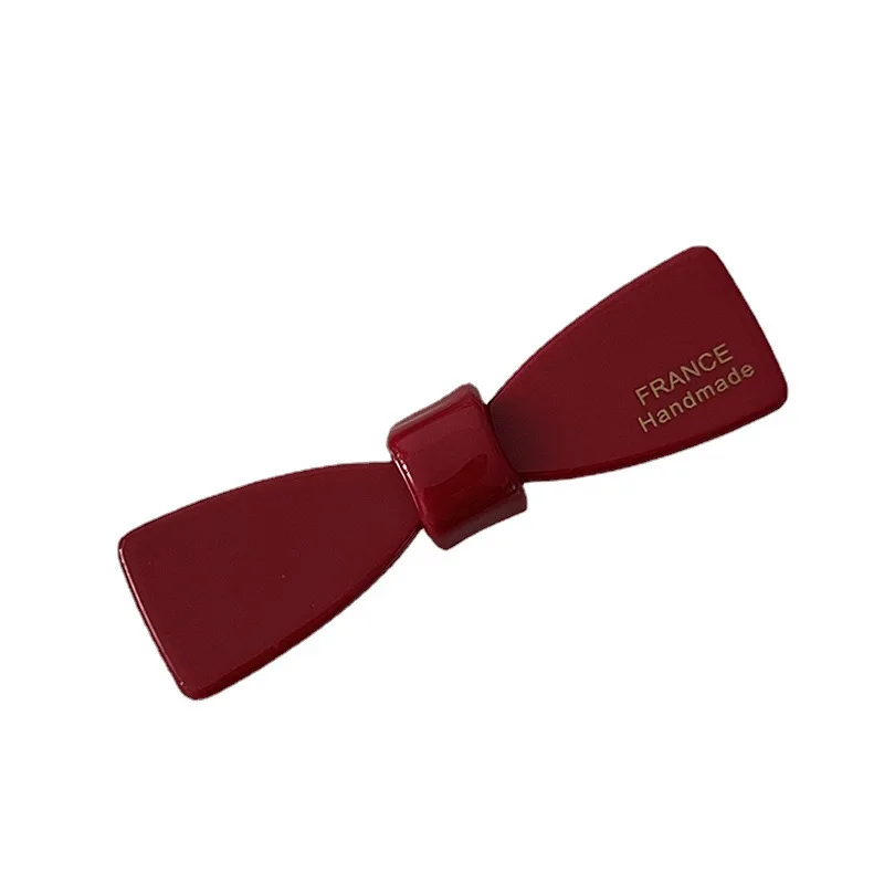 Korean version of the new small gold standard cute small retro wine red mini bangs small hair catch duckbill clip edge clip