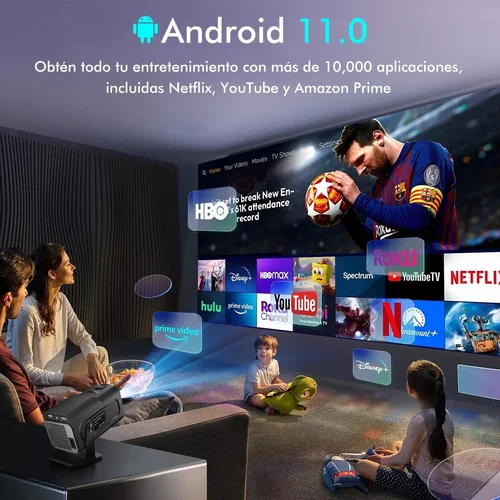 Imagen 2 del producto Nuevo Proyector KaiAqua HY320 Android 11 390ANSI HD 4K nativo 1080P Dual Wifi6 BT5.0 nivel de cine Proyector portátil HY300 actualizado
