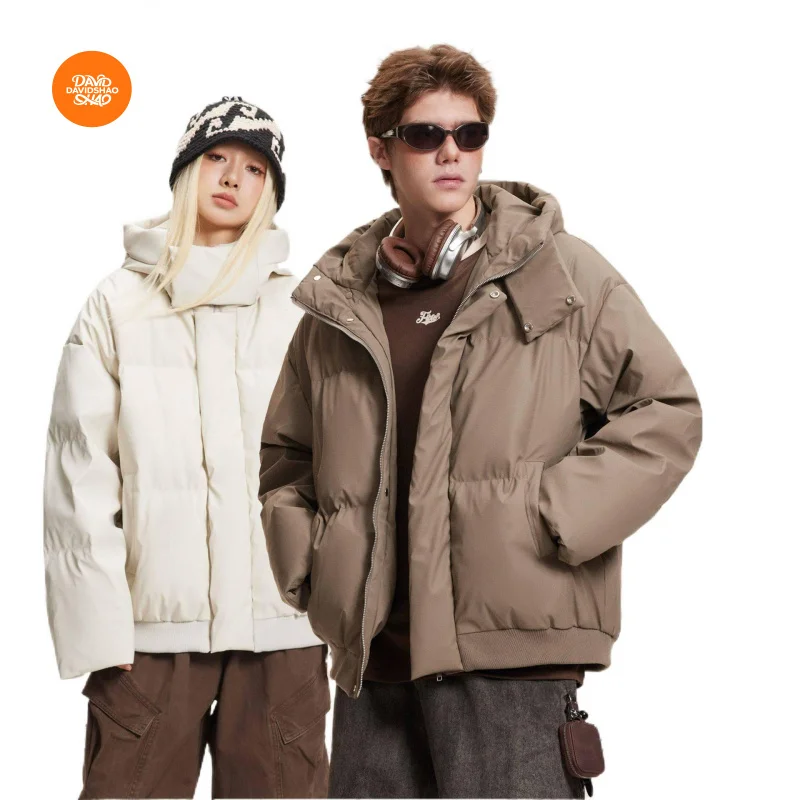 

DAVIDSHAO Top Quality EU US Size Stand Collar Down Jacket Men Lightweight Water Resistant Ski Travel Puffy Winter Puffer Jacket