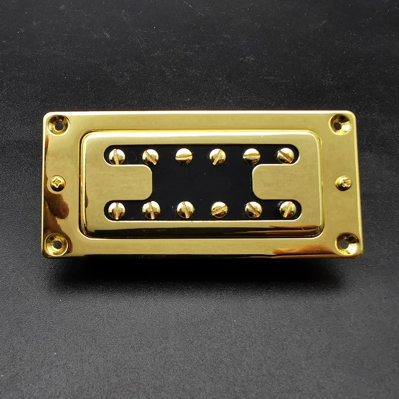 RB Style Mini Style H Type 12 Hole Electric Guitar Humbucker Pickup 72x32MM for RickenBacker Style Guitar Gold