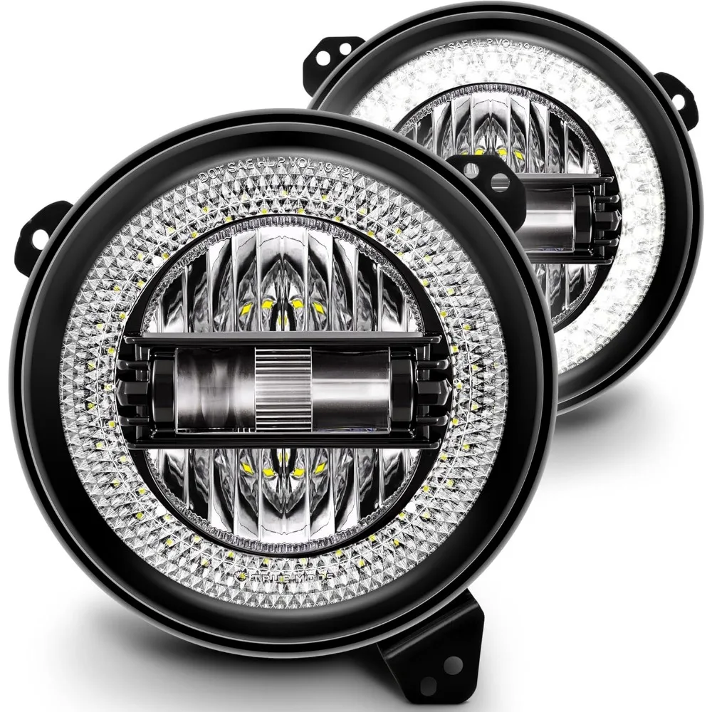 

TRUE MODS 9 Inch Round LED Headlight Replacement for 2018-2025 Jeep Wrangler JL JLU Unlimited Gladiator JT Accessories [DOT Appr