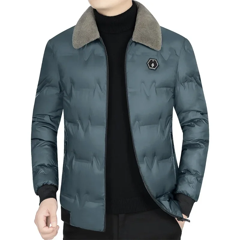 Chaquetas de plumón informales para hombre, Parkas cálidas con Cuello de piel, prendas de vestir de alta calidad, abrigos ajustados, 4XL, invierno,